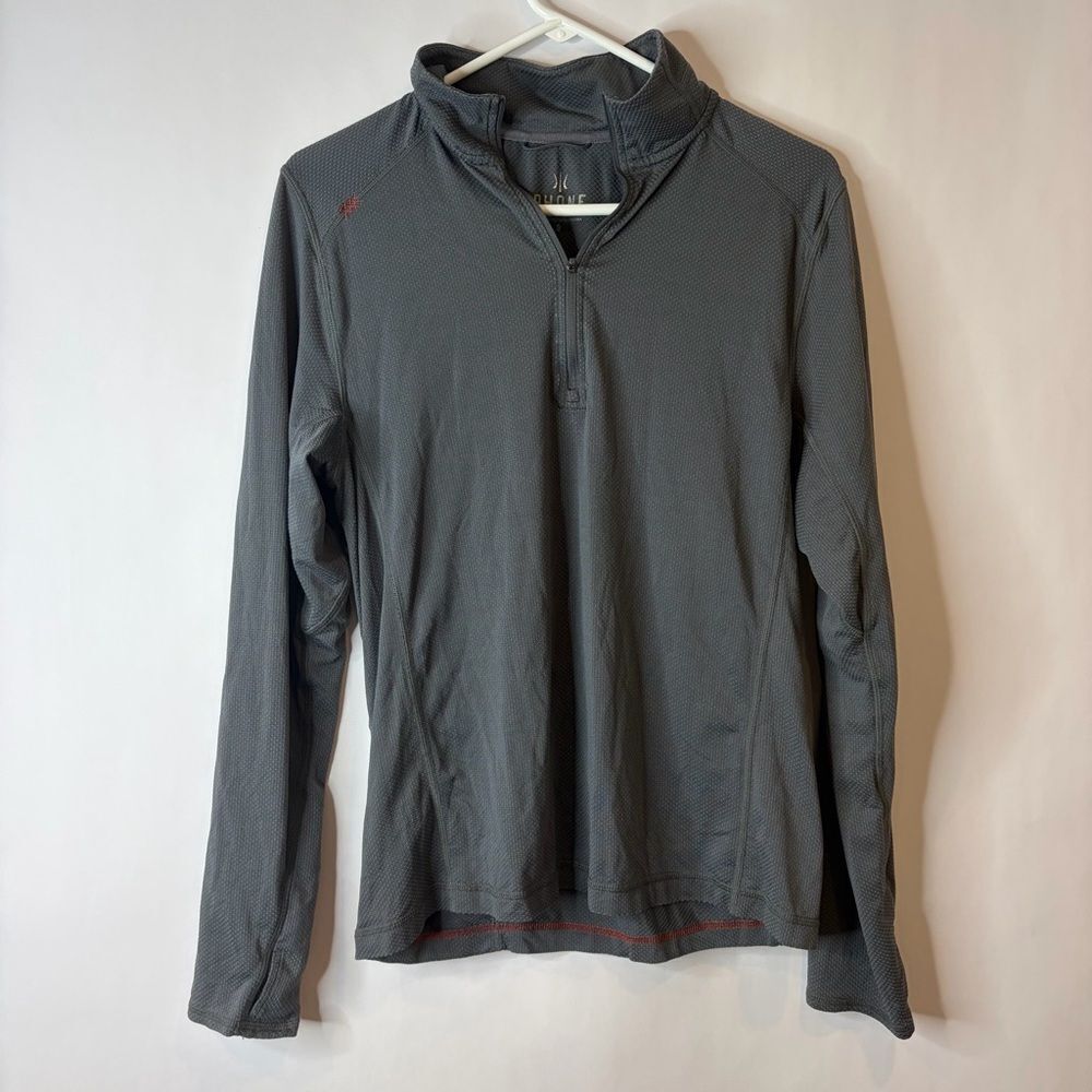 RHONE Charcoal Long Sleeve Quarter-Zip Sweatshirt size Small